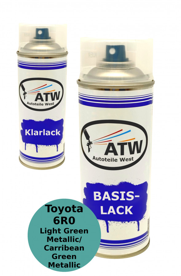 Autolack für Toyota 6R0 Light Green Metallic / Carribean Green Metallic+400ml Klarlack Set